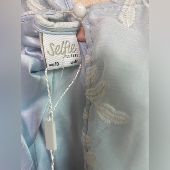 NWT Selfie Leslie Caspar Leafy Baby Blue Eyelet Embroidered Chiffon Dress M
. - Picture 10 of 12